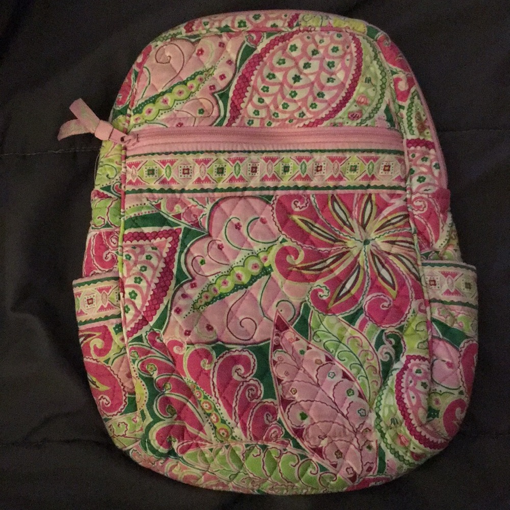 Vera Bradley mini pink and green backpack